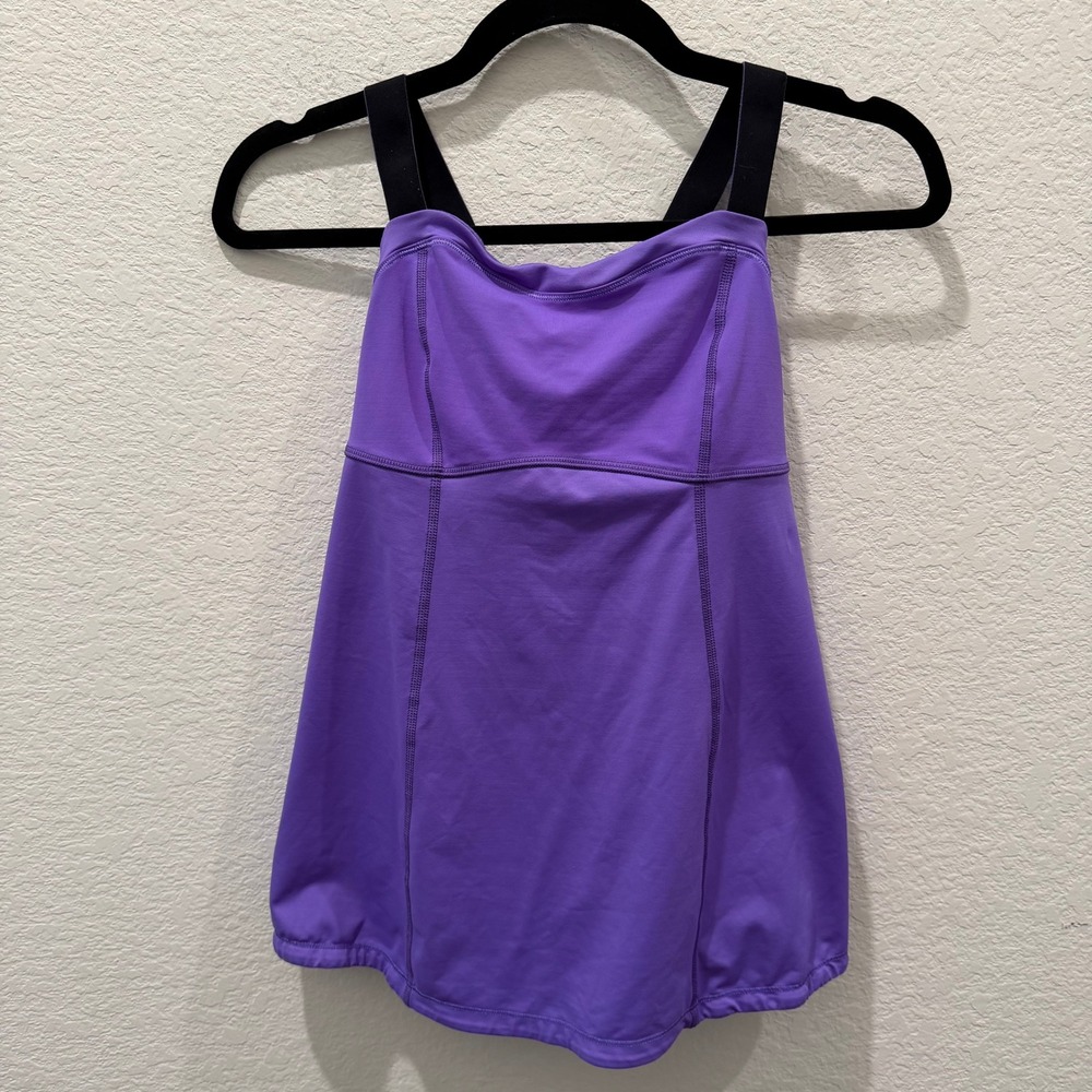 Lululemon Purple Athletic Tank Top Built-in Shelf Bra Adjustable Straps Size 6